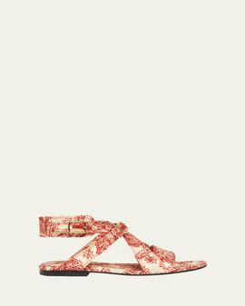 Loro Piana Yuki Print Ankle-Cuff Sandals