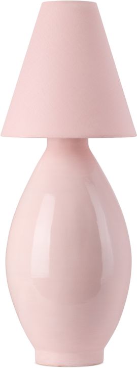 Los Objetos Decorativos Los Objetos Decorativos Pink Conical Shade Ceramic Large Lamp