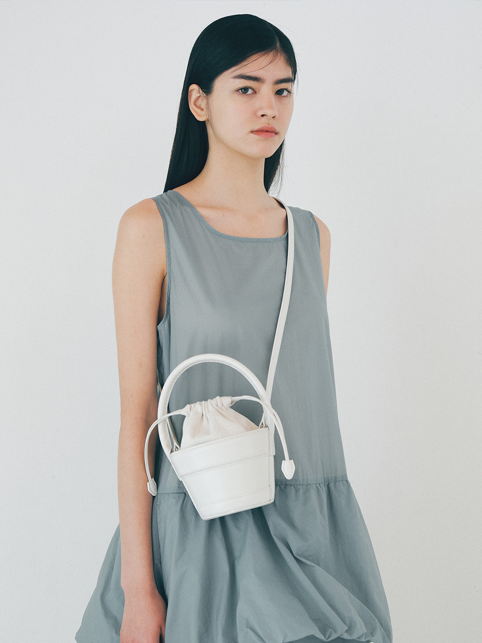 LOSANGE Bucket Bag_White