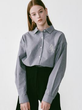 LOSSYROW L and R Logo Oxford Shirt _ Gray