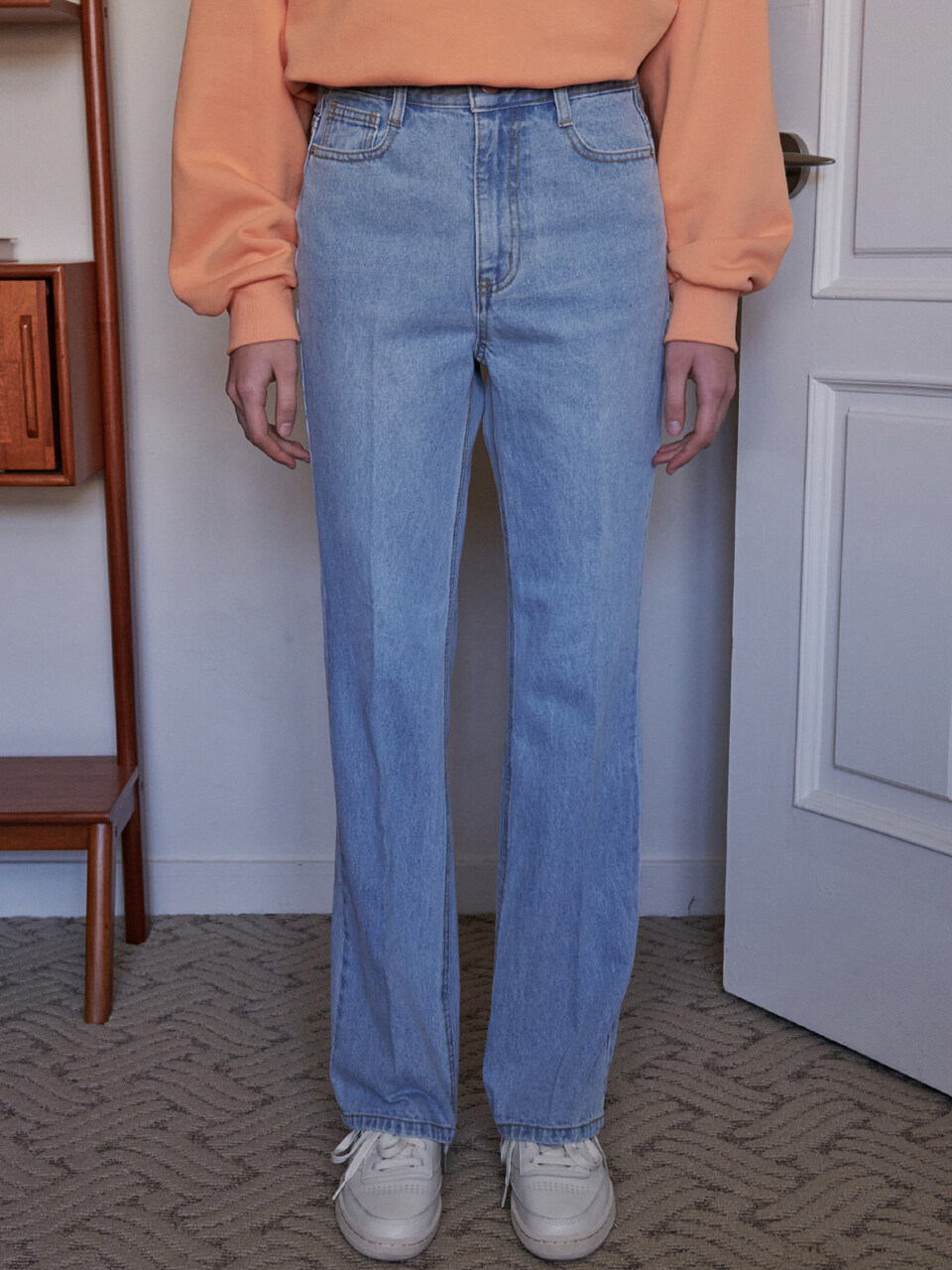 LOSSYROW Lossy Line Semi-Wide Denim Pants_Blue