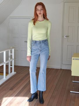LOSSYROW Lossy Sand Washed Bootcut Denim Pants_Blue