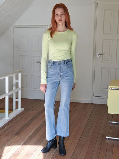 LOSSYROW Lossy Sand Washed Bootcut Denim Pants_Blue