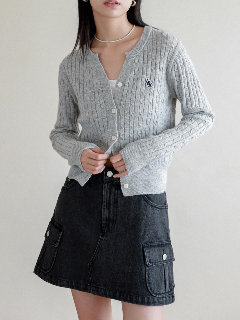 LOSSYROW Lossy washing cargo short skirt_denim black