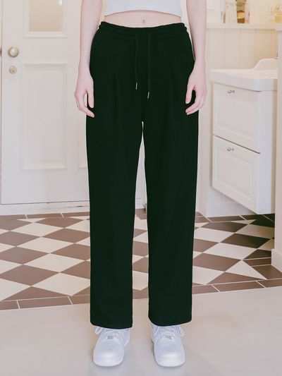 LOSSYROW Wid Pintuck Pants Black