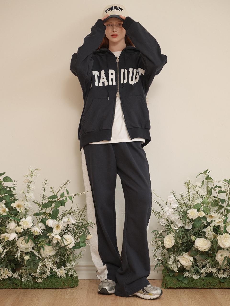 LOSSYROW Wide-colored track pants Navy