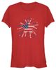 Lost Gods Juniors Lost Gods American Star Flag Fireworks T Shirt - 1