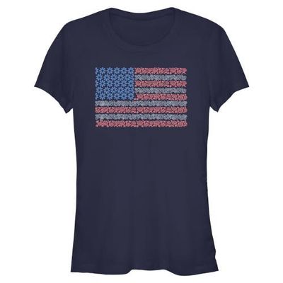 Lost Gods Juniors Lost Gods Roses and Daisies American Flag T Shirt