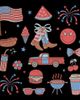 Lost Gods Lost Gods Girls' American Fourth Of July Icons Short Sleeve Boxy Cropped T-shirt - 2