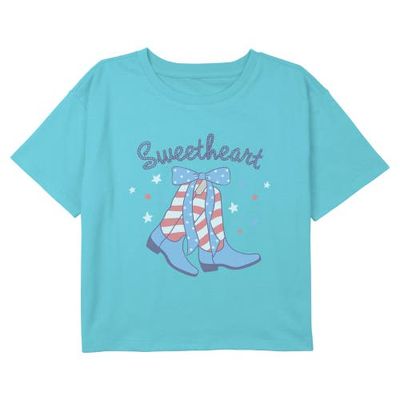 Lost Gods Lost Gods Girls' Sweetheart American Boots Short Sleeve Boxy Cropped T-shirt