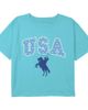 Lost Gods Lost Gods Girls' Usa Star Rodeo Short Sleeve Boxy Cropped T-shirt - 1