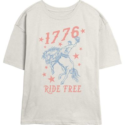 Lost Gods Lost Gods Junior's 1776 Cowboy Ride Free Short Sleeve Skimmer T-shirt