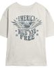 Lost Gods Lost Gods Junior's America Wild and Free Bald Eagle Short Sleeve Skimmer T-Shirt - 1