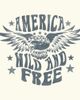 Lost Gods Lost Gods Junior's America Wild and Free Bald Eagle Short Sleeve Skimmer T-Shirt - 2