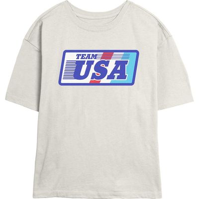 Lost Gods Lost Gods Junior's Retro Stripes USA Badge Short Sleeve Skimmer T-Shirt