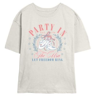 Lost Gods Lost Gods Junior's USA Let Freedom Ring Short Sleeve Skimmer T-Shirt