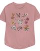 Lost Gods Lost Gods Women's Painted Flower Grid Relaxed Fit Short Sleeve Graphic T-shirt - 1