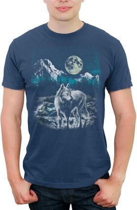 Lost Gods Men's Lost Gods Classic Wolf Scene Graphic T-Shirt