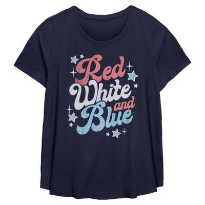 Lost Gods Womens Lost Gods Red White And Blue Quote T Shirt