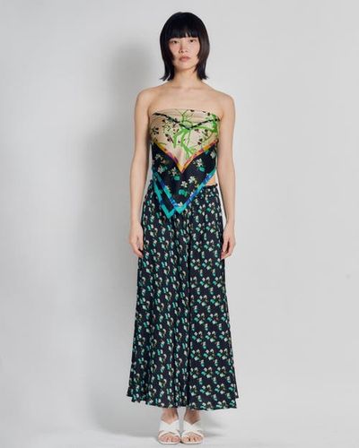 Lost Pattern Lost Pattern "Beach Blossom" Satin Midi Skirt