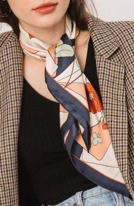 Lost Pattern Lost Pattern Camellia Silk Square Bandana
