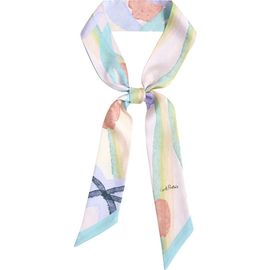 Lost Pattern Lost Pattern "Ethereal Mirage" Silk Twill Skinny Scarf