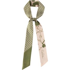 Lost Pattern Lost Pattern "Floral Houndstooth" Silk Skinny Scarf