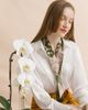 Lost Pattern Lost Pattern "Floral Houndstooth" Silk Skinny Scarf - 4