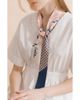 Lost Pattern Lost Pattern Floral Houndstooth Skinny Silk Scarf - 1