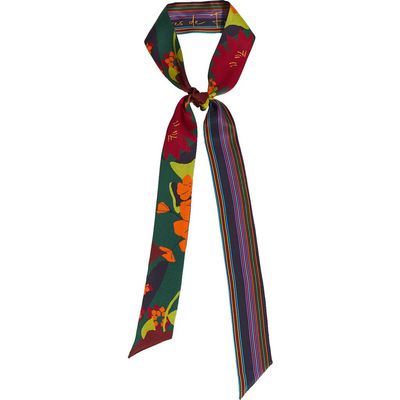Lost Pattern Lost Pattern Frida Garden Print Skinny Silk Scarf