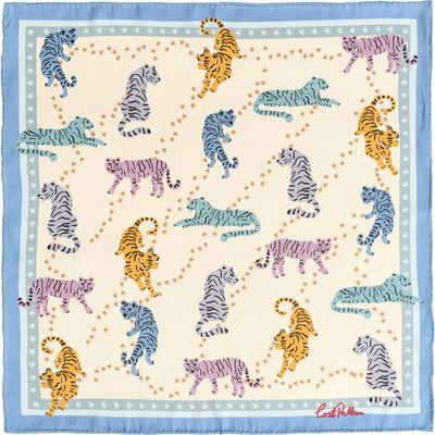 Lost Pattern Lost Pattern Neon Tigers Silk Pocket Square