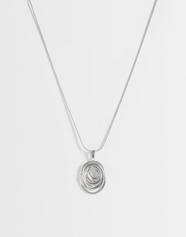 LOST SOULS Lost Souls abstract pendant necklace in stainless steel-Silver