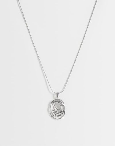 LOST SOULS Lost Souls abstract pendant necklace in stainless steel-Silver