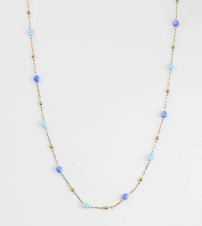 LOST SOULS Lost Souls blue glass bead necklace in 18K gold plated stainless steel