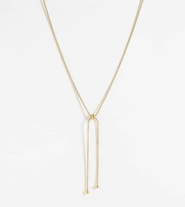 LOST SOULS Lost Souls bolo lariat necklace in 18k gold plated stainless steel