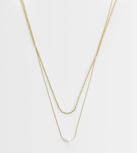 LOST SOULS Lost Souls faux pearl drop necklace in 18kt gold plated stainless steel