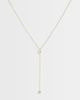 LOST SOULS Lost Souls lariat necklace with crystal drop in 18k gold plated stainless steel - 1