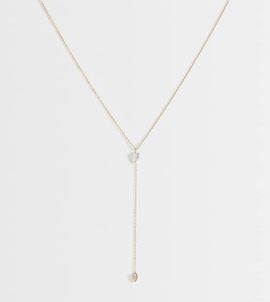 LOST SOULS Lost Souls lariat necklace with crystal drop in 18k gold plated stainless steel