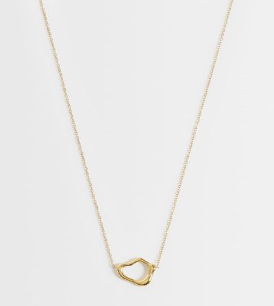 LOST SOULS Lost Souls molten open pendant necklace in 18kt gold-plated stainless steel