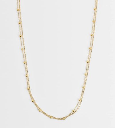LOST SOULS Lost Souls multirow satalite chain necklace in 18k gold plated