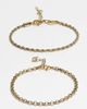 LOST SOULS Lost Souls pack of 2 rope and rolo chain bracelets in 18k gold plated - 1