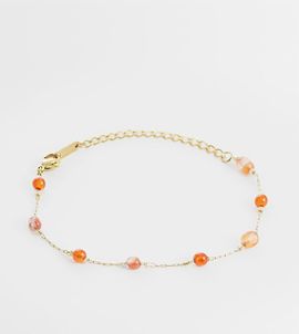 LOST SOULS Lost Souls red stone beaded bracelet in 18K Gold Plated