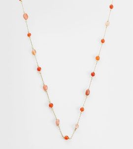 LOST SOULS Lost Souls red stone beaded necklace in 18kt gold plated stainless steel