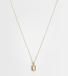 LOST SOULS Lost Souls sleek pearlised pendant necklace in 18k gold plated stainless steel