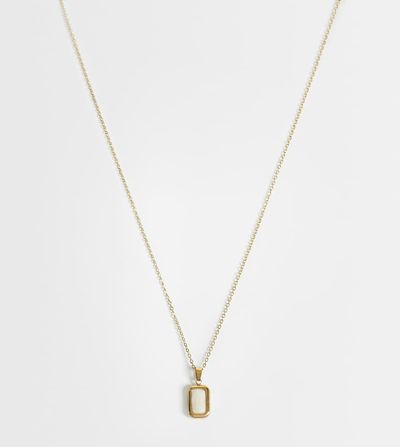 LOST SOULS Lost Souls sleek pearlised pendant necklace in 18k gold plated stainless steel