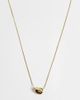 LOST SOULS Lost Souls sleek pebble pendant necklace with crystal detail in 18k gold plated stainless steel - 1