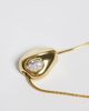 LOST SOULS Lost Souls sleek pebble pendant necklace with crystal detail in 18k gold plated stainless steel - 3