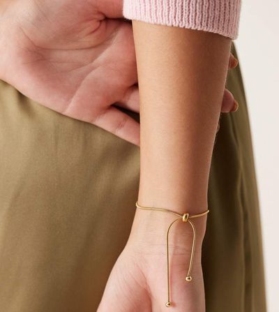 LOST SOULS Lost Souls stainless steel 18ct gold plated bolo chain adjustable bracelet