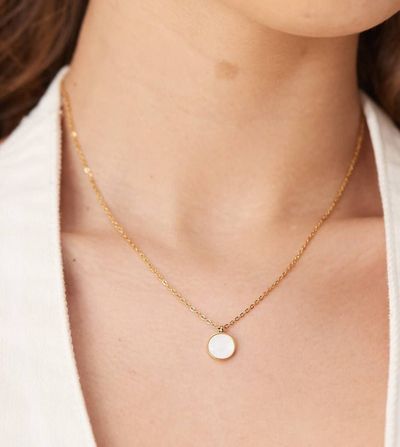 LOST SOULS Lost Souls stainless steel 18kt gold plated pearl effect pendant necklace