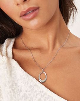 LOST SOULS Lost Souls stainless steel cutout large pendant necklace in silver